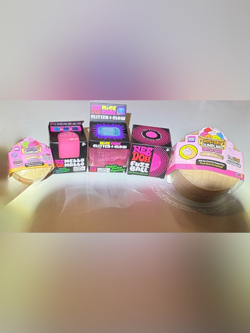 Pink NeeDoh + Mystery Dumpling Squishy Bundle | 5 Piece bundle NIB/NWT ✨ 🩷